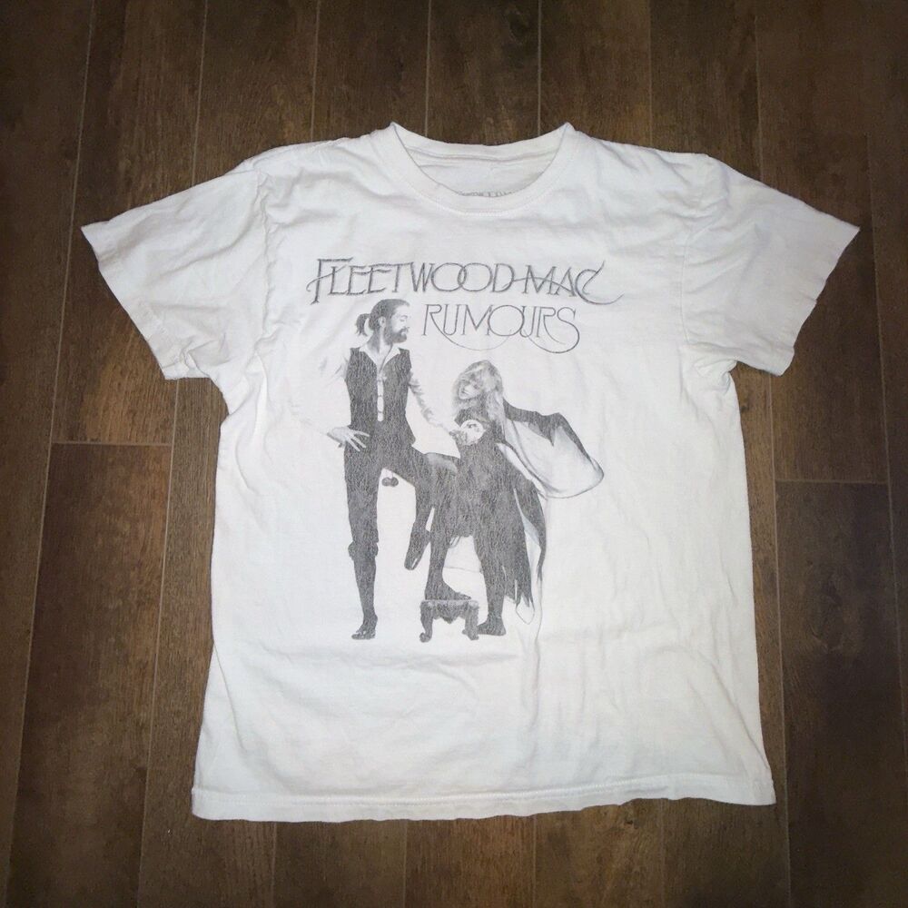 Fleetwood Mac Rumours Album Graphic White T-Shirt Medium